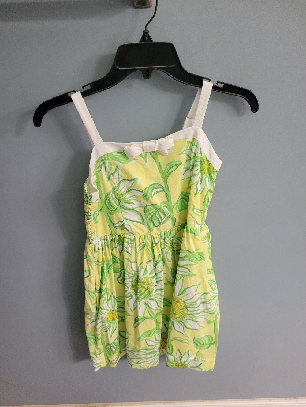 Lilly Pulitzer Girls Yellow Floral Sundress Tank Top Size 12